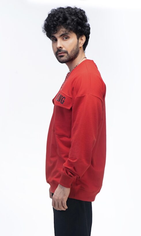 Sweatshirt With Rib Pocket Detail - Image 3