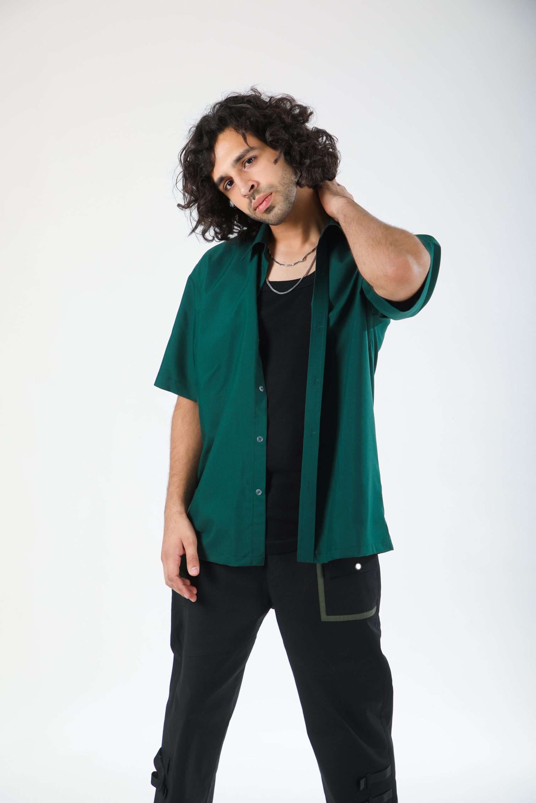 Relaxed-Fit Green Shirt1
